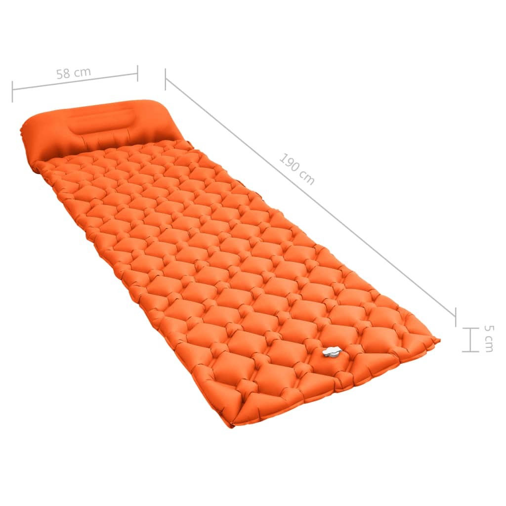 Inflatable Air Mattress with Pillow 58x190 cm Orange